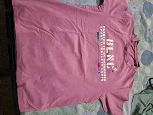 Men's Beautiful Printed Pink T Shirt In L 40 Size