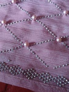 Elegant Pink Pearl Embellished Saree