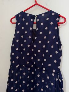 Navy Polka Dot Maxi Dress