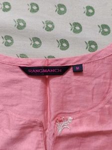 Rangmanch Pink Embroidered Kurta
