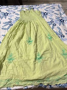Light Green Embroidered Maxi Dress