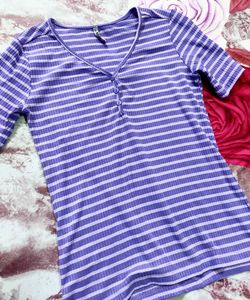 💜 PURPLE 💜 Striped Button-Up Top