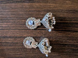 Stunning Jhumka Earrings with Crystals