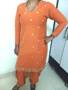 Orange Kurta with Patiala Pants