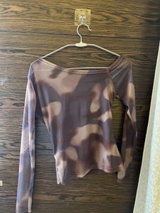 trendyol Tie-Dye Mesh Top