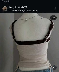 beige and brown two attached top