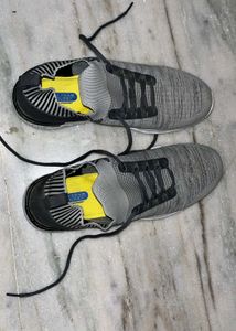 Grey Knit Sneakers For Men
