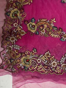 Embroidered Pink saree