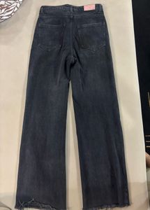 Washed Black Wide Leg Jeans