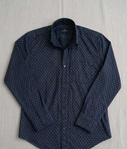 Men's Navy Printed Full Sleeve Shirt