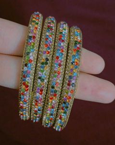 Colorful Crystal Bangle Set