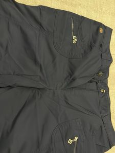 Navy Blue Casual parachute Pants