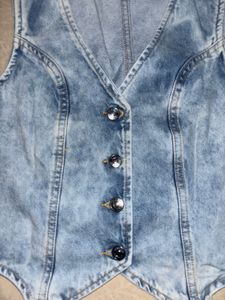 V-Neck Denim Vest
