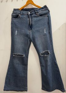 Ripped Flare Jeans