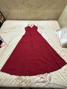 mahroon dress with slit