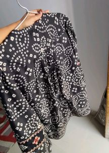 Black Bandhani Print Kurti