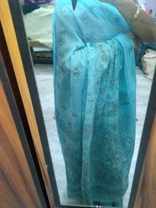 Beautiful cotton Embroidered Saree