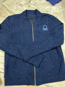 Benetton Blue Zip-Up Jacket