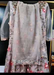 Elegant Floral Embroidered Anarkali Dress