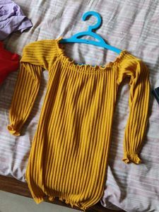 Mustard Ribbed Knit Top