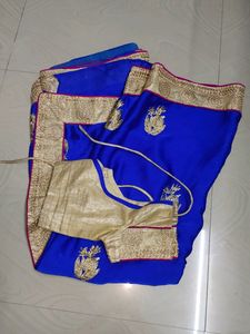 Beautiful Blue Saree With Blouse 💙
