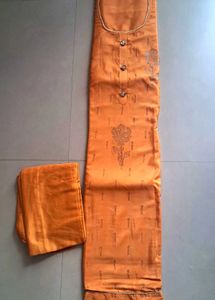 Orange Kurta Set With Minimal Work
