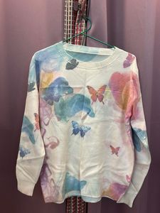 Butterfly Print Knit Sweater