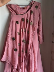 pink drape dress