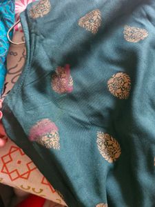 Ethnic green top (sleeves available)