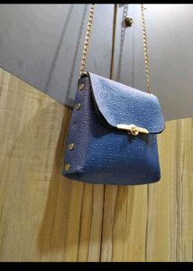 Blue Chain Crossbody Bag