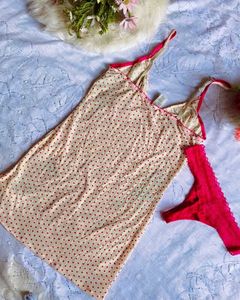 Cute Polka Dot  slip with thong