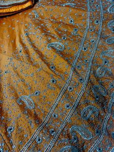 Dabka Embroidery Orange Lehenga Choli Set