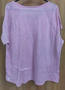 Chic Pink T-Shirt with Lattice Detail