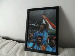 Framed Indian Cricket Victory A4 Poster