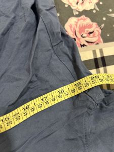 Blue Button-Up Collared Shirt