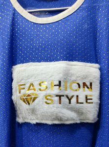 Stylish Blue Top with "Fashion Style" Accent