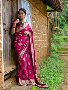 Elegant Maroon Banarasi Silk Saree