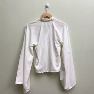 White Kimono Style Cropped Blouse