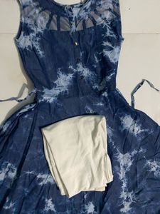 Stylish Blue Tie-Dye Kurta Set