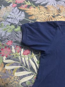 Navy Blue Yale cropped Polo T-Shirt
