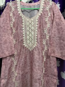 Elegant Pink Floral Kurti Set