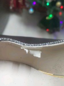 Silver Glitter Heels From Dubai