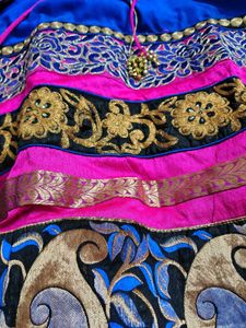 Vibrant Blue Net Silk Ethnic Kurta Set