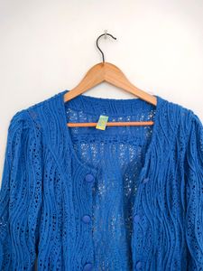 Blue Casual Overcoat (Women's)