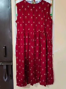 Red Paisley Print Dress