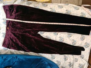 Burgundy Velvet Trousers