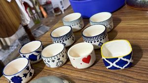 Set of 9 Decorative Ceramic Bowls