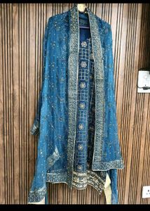 Elegant Teal Embellished Kurta Set