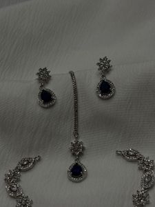 Premium Deep Blue Party Wear Jewellery Set 💙