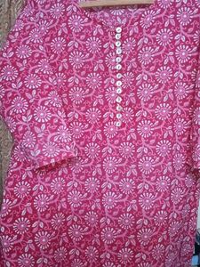 Pink Floral Print Kurta